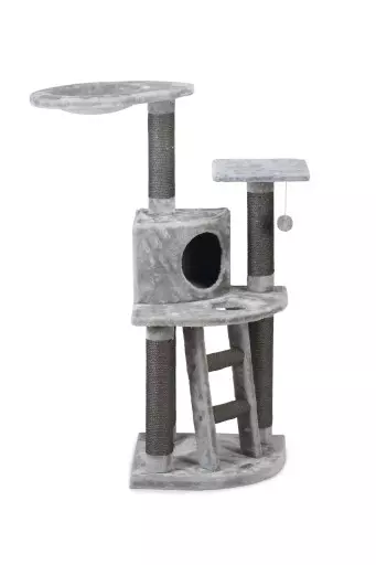 Beeztees dominjo - krabpaal - grijs - 50x50x123 cm