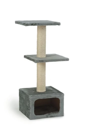Beeztees dora - krabpaal - grijs - 38x38x91 cm