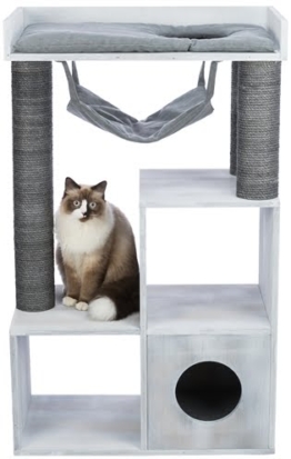 Trixie krabpaal met kastfunctie grijs (72X38X110 CM)