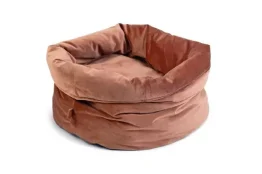 Designed by lotte fluco - kattenmand - fluweel - roze - 45x45x35 cm