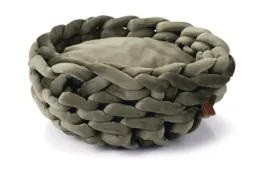 Designed by lotte ziba kattenmand - fluweel - groen - 40x40x15 cm